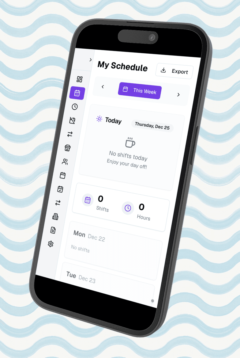 StaffMagic mobile app showing schedule